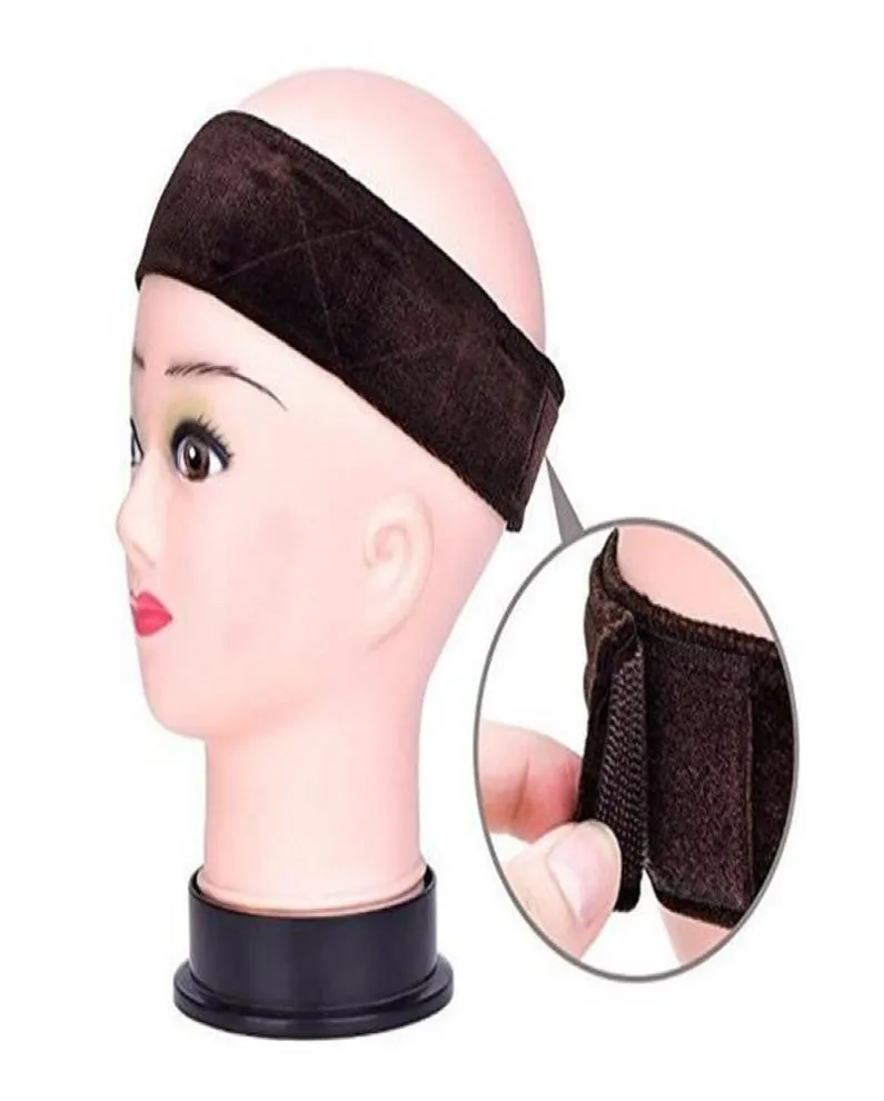 Handgefertigte Nonslip Perücken Grip Band einstellbares Perückenkomfortband mit doppelseitiger Samt verstellbares Perücken -Haarband -Stirnband in Brown 3342667