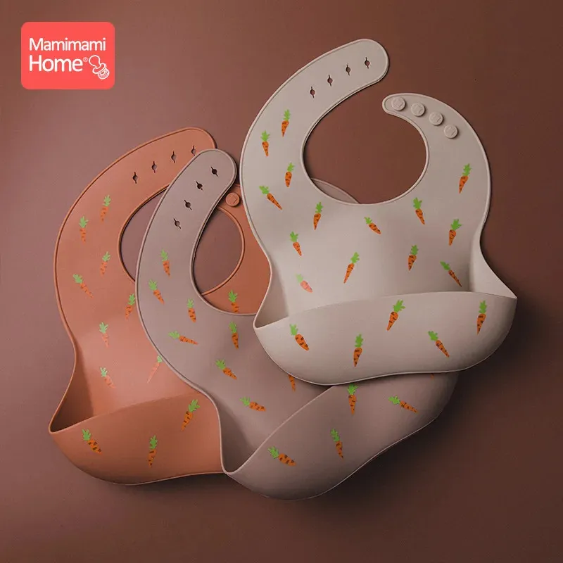 1pc bavaglini in silicone per bambini nati da tavolo da tavolo impermeabile bandana burp tessuto sbava la sciarpa per bambini 240422