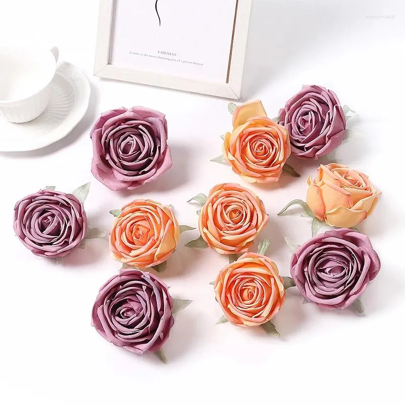 Fleurs décoratives 2 / 5pcs Peony Heads Artificial Heads 8cm Fake for Home Decor Marriage DÉCORATIONS DE MARIAGE DIY ACCESSOIRES DE COURT