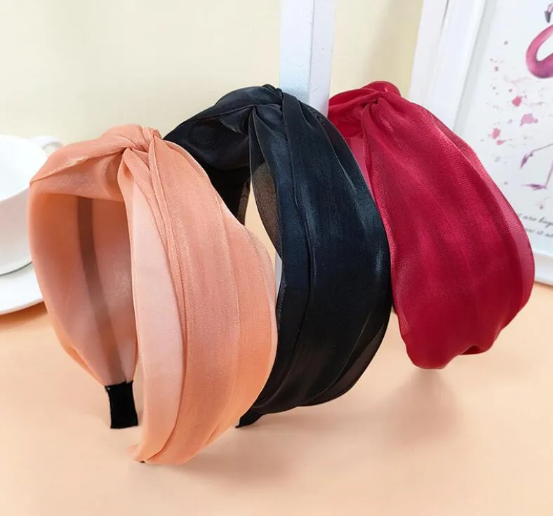 Corea del Sud Assegna avanzata Versione a larga fascia Cravatta a croce semplice tessuto Super Fairy Ins Cash Card Vitality Girl Pressure Hair Headband