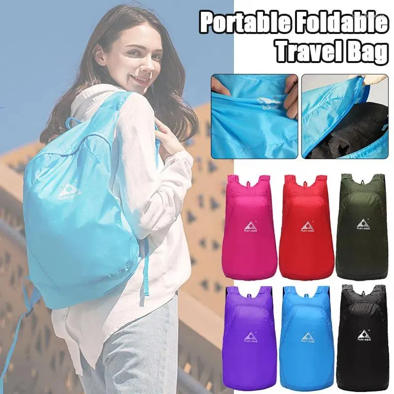 Sac à dos 20L Ultralight Foldable Femmes épaules de voyage Sac de voyage imperméable en nylon extérieur Men de randonnée à sac à dos