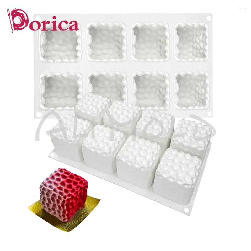 Bakning formar dorica 8 celler ost choklad mousse mögel diy fondant silikon mögel kaka dekorera verktyg kök baksida