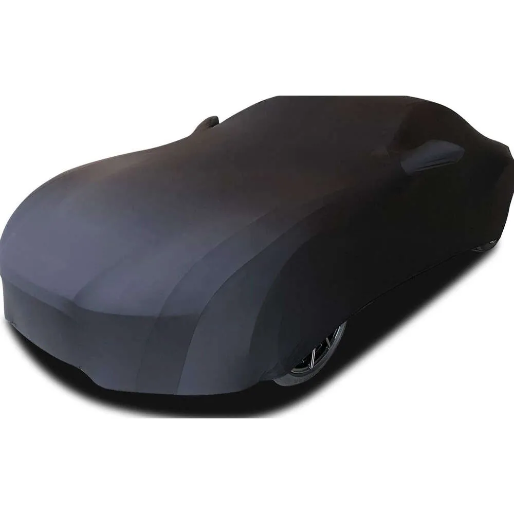 WinPower Velvet Stretch Indoor Car Cover - Dust-Proof Protection for Underground Garage and Car Show - Full Coverage in Black