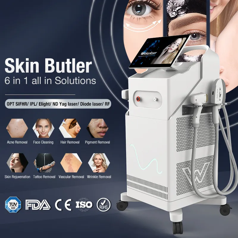 ND Yag Laser E-Light Ipl Opt Hair Tattoo Removal Skin Rejuvenation Face Lift 360 Magneto-optical RF Laser Multifunctional Machine