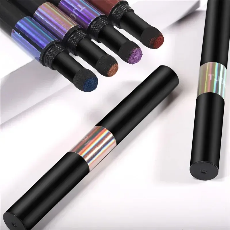 Nail Art Glitter Magic Mirror Pen Nail Powder Air Cushion Pen Holographic Laser Solid Chrome Pigments UV Gel Manicure Chalk Tool