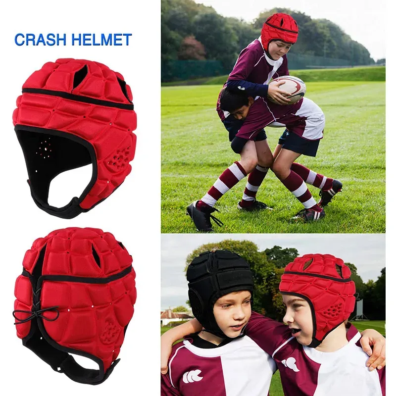 Casco di rugby di sicurezza Paesaggio del copricapo imbottito per la protezione della testa del cappuccio della mischia di calcio per bambini per bambini