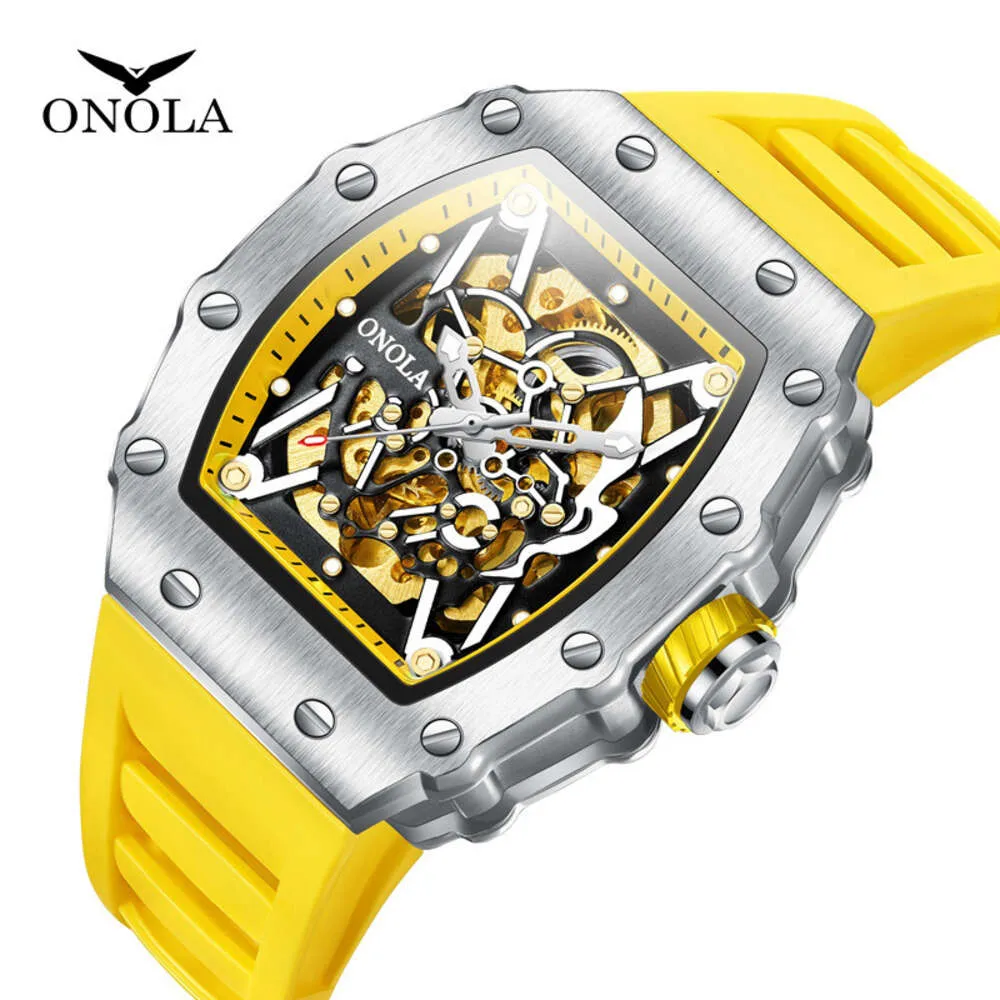 2024 ONOLA Men's Fashion Sports Watch Mechanical Watch mécanique avec sangle en silicone
