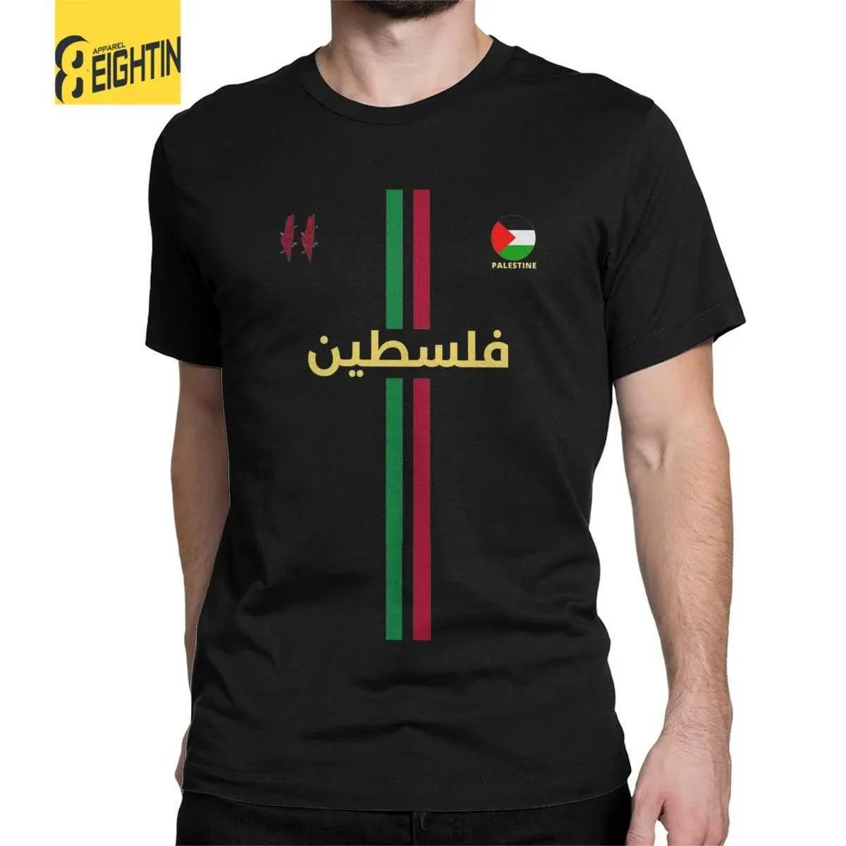 T-shirts masculins Palestine Football Palestinien T-shirts mascules Nouveauté Tee-shirt Clewneck à manches courtes T-shirts Birthday