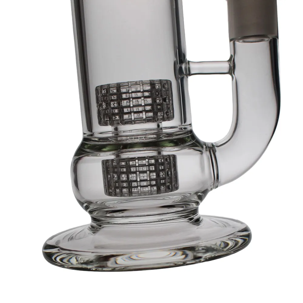 NATY NECK SAML HOOSHS 55 mm Stemlösa rör med tvillingmatris perkolat bong rökning vatten rör glas dab rig fogstorlek 18,8 mm pg3002/ fc-186