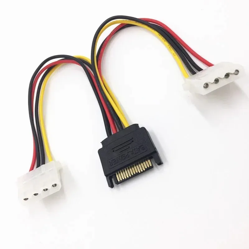 Cavo di estensione di alimentazione da 20 cm SATA 4pin da maschio a molex IDE Adattatore per cavi femminile a doppio grande 4pin per adattatori hardware del disco rigido HDD