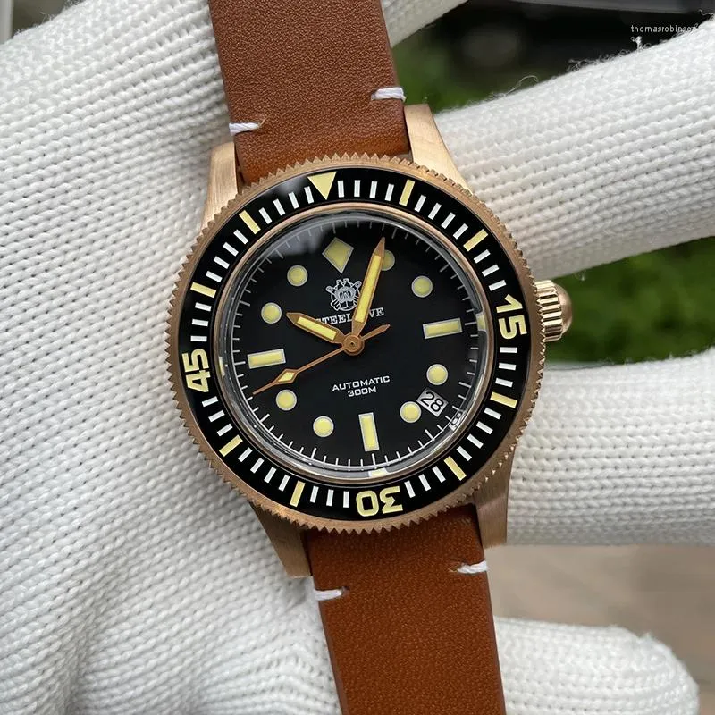 Orologi da polso in acciaio da uomo immerso da 41mm orologio da polso meccanico in bronzo da 41 mm da polso meccanico da 30 atm impermeabile c3 zaffiro luminoso nh35 ceramica cornice