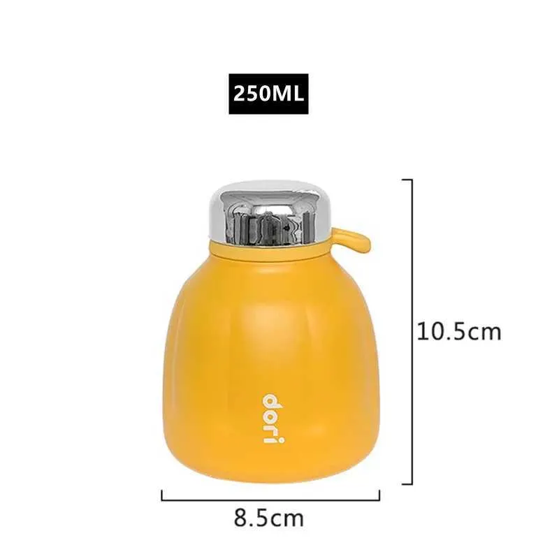 Tumbler da 250 ml Mini Pumpkin THERMOS Acciaio in acciaio inossidabile Fask con porta a mano Porta sola da acqua Terma Terma Terma Terma H240425