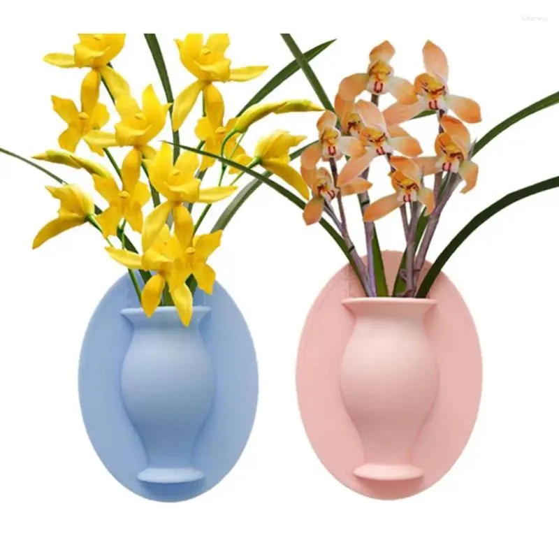 Vasos vaso de flores decoração de decoração de planta de silicone aditivo pegajoso e fácil removível parede e acessórios de bridge diy