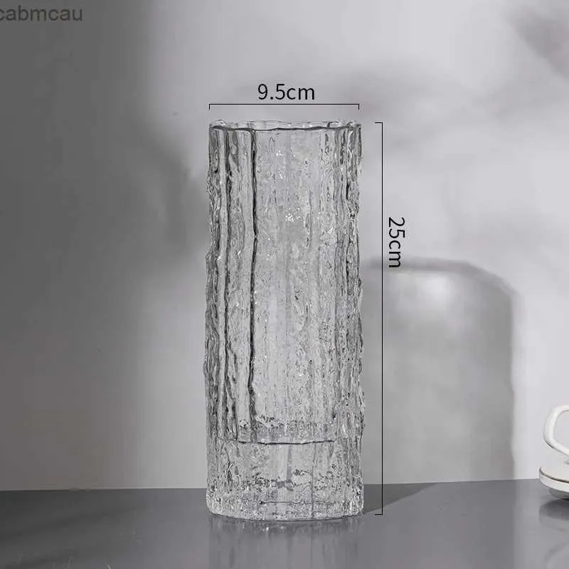 Vases Vase Glacier Vase Glass Transparent Flower Arrangement Rose Flower Living Room Dining Table Decoration Bottle