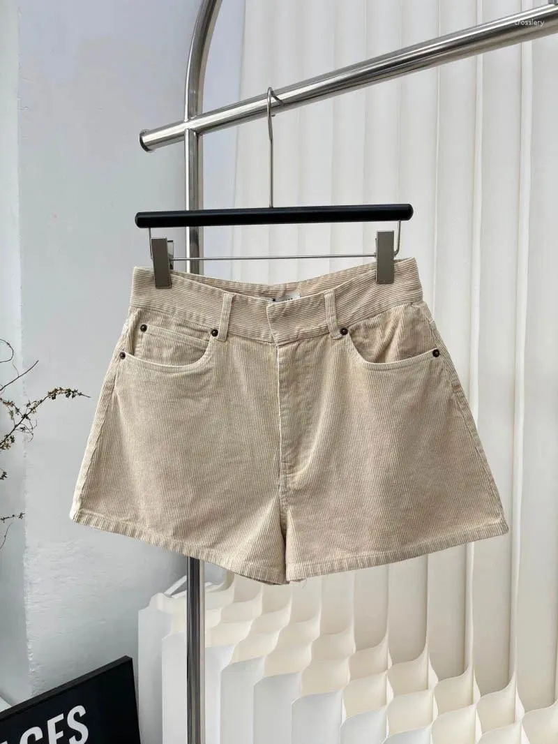 Shorts femminile Dongdaun a velluto a vita alta BM Sistema di acque pesanti Retro Cinque pantaloni Casual