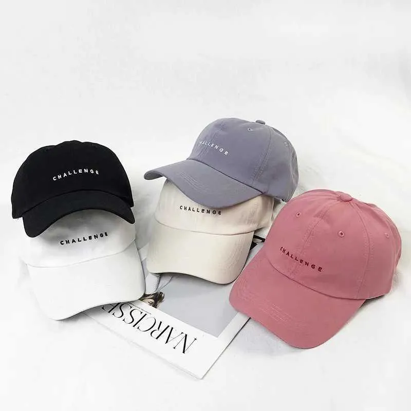 Ball Caps Challenge Letters Soft Cotton Baseball Cap Unisex Snapback Outdoor Sports Ponytail Hats For Women Men Hip Hop Hat Streetwear J240425