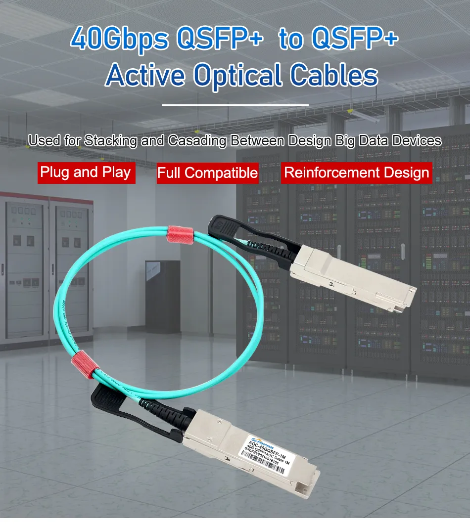 Qsfp 40 GB AOC-Kabel QSFP+ bis 4xSFP+ aktive optische Kabel 1M/2M/3M/5M/10 m ... 50 m OM3-Aqua-Kabelkabel cisco/mikrotik/huawei
