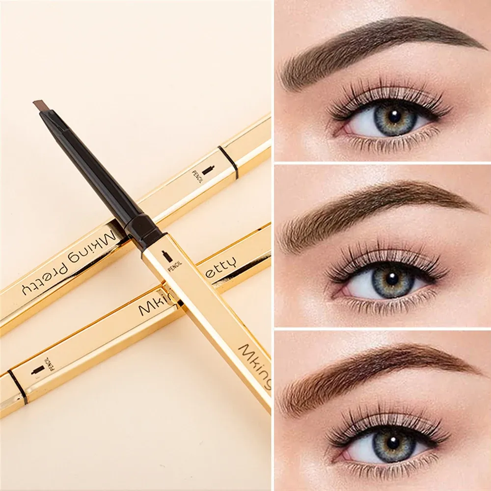 Enhancers Make -up für Frauen wasserdichte Augenbrauen -Enhancer -Stift mit Doppelkopfstift und Pinsel lange anhaltende Augenbrauenkosmetik leicht zu tragen