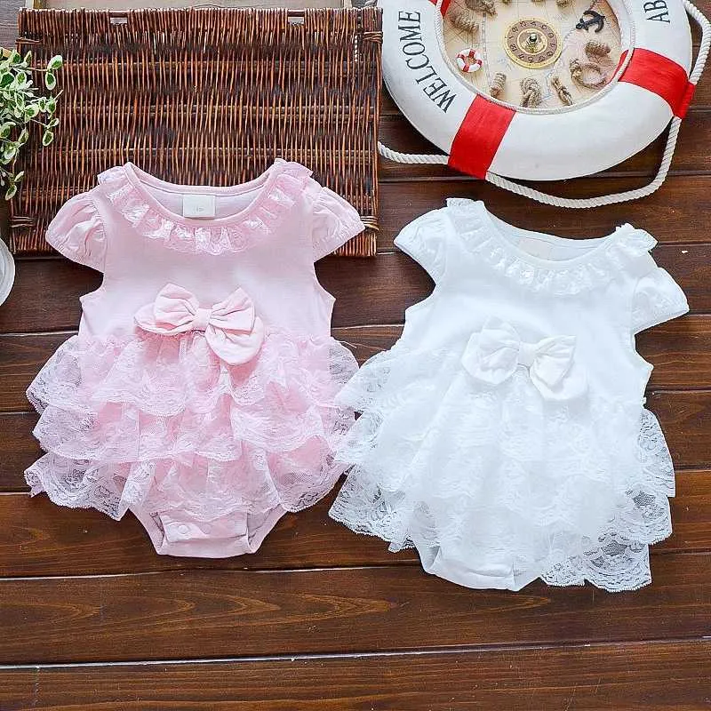 Robes de fille nouveau-né bébé Bodys de Bodys Bildy Girls Princess Robe Baby Baptême Baptême Bobe Party Mariage 0-3 3-6 6-9 mois Bodys D240425