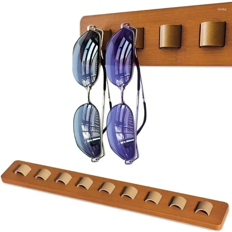 Förvaringspåsar trä solglasögon arrangör väggmonterade solglasögon rackglasögon hängar glasögonhållare rymdbesparande krok