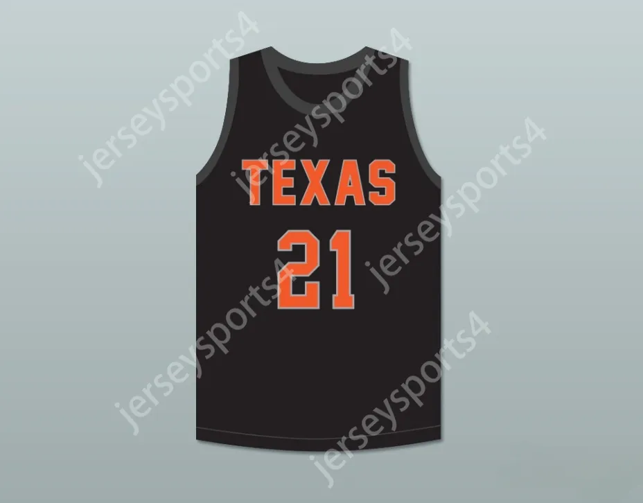 Niestandardowa nazwa męska młodzież/dzieci 21 Texas D1 Ambassadors AAU Black Basketball Jersey 2 Top zszyte S-6xl