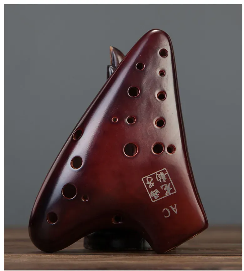 楽器のプロフェッショナル16ホールAlto C ocarina2つのチューブACトーンオカリナ楽器フルート