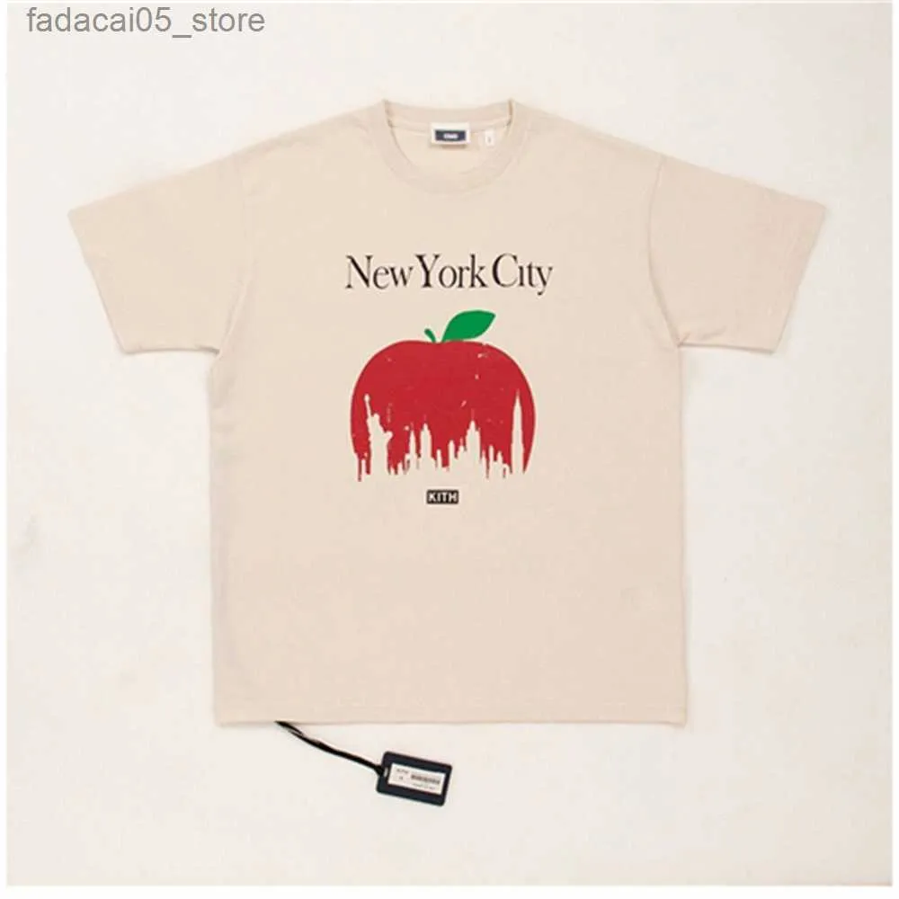 T-shirts masculins Kith x New York T-shirt Mens Designer Shirts High Quality Shirts Tee Weet pour hommes T-shirt surdimensionné 100% coton Tshirts vintage à manches courtes Q240425