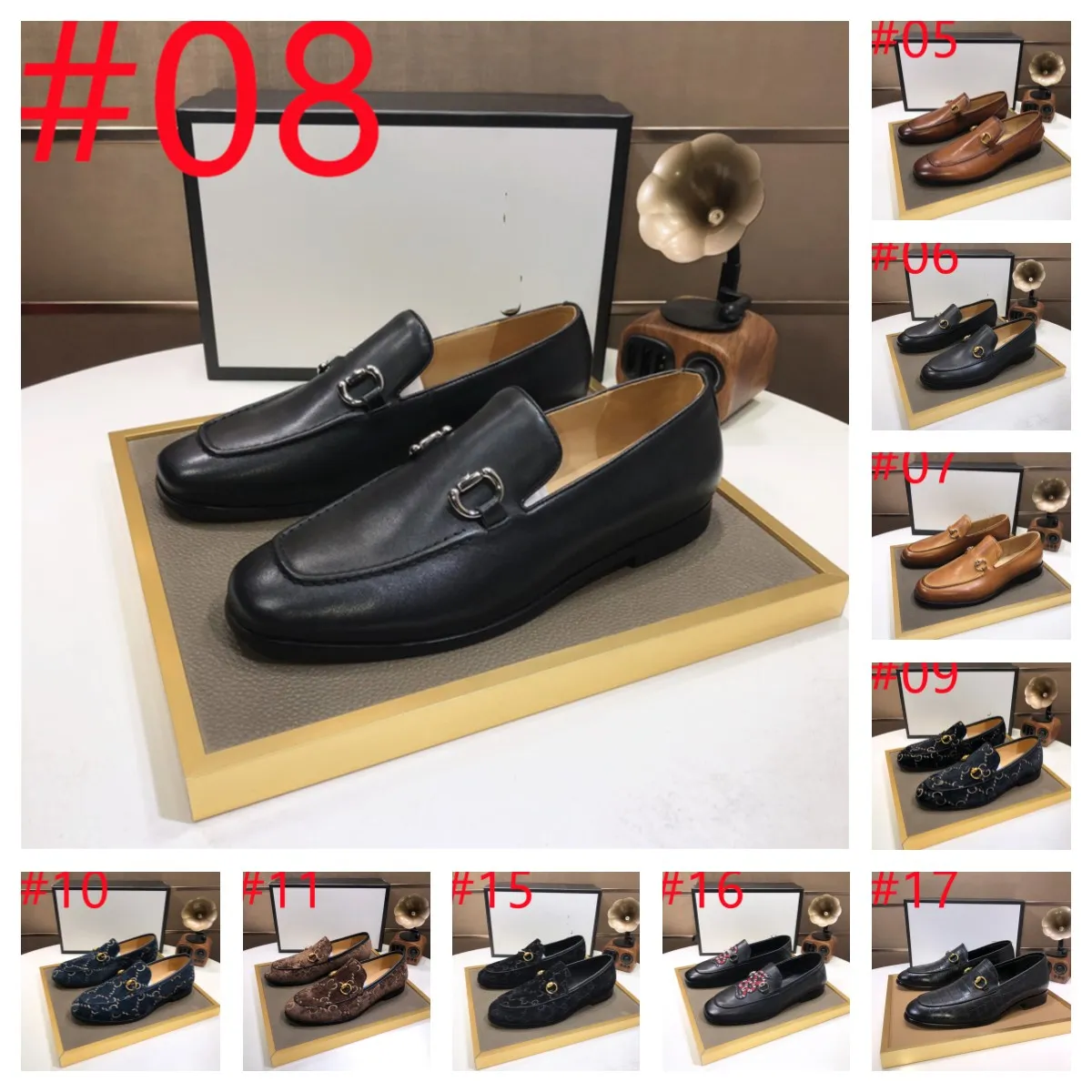 63 Style Sladers Männer Leder Patchwork geprägte Lederschuhe mit Hufeisenschnalle Dekoration Business Designer Kleid Schuhe Modmen Eins Schuhe Einzelschuhe