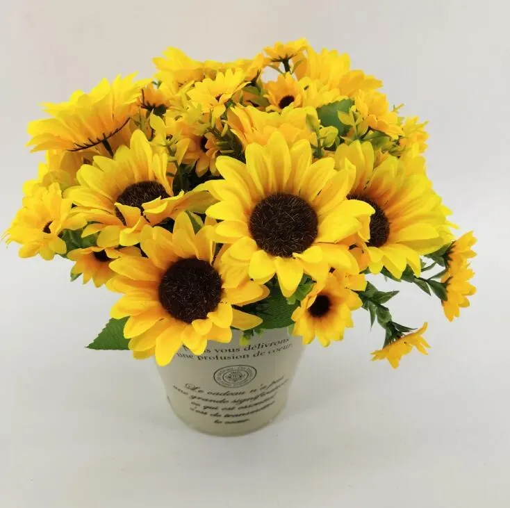 Artificial flowers sunflowers silk sun flower silk flowers home decoration table flowers DIY Wedding Decorations