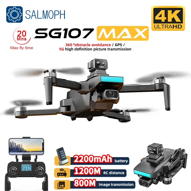 Drönare Zll SG107 Max / Pro Drone Professional 4K Camera GPS 5G WiFi Hinder Undvikande Brushless Motor Mini RC Dron 241G VS L900 Pro SE