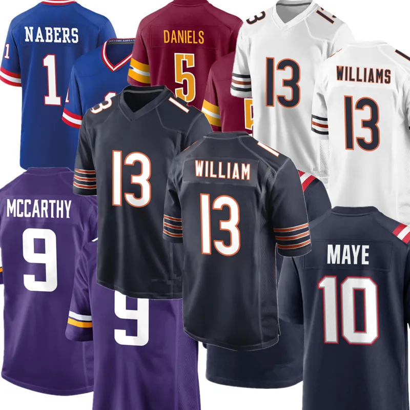 2024 Jersey Draft Men Women Youth Kids Kids Caleb Williams 5 Jayden Daniels 10 Drake Maye 18 Marvin Harrison Jr. 9 J.J.McCarthy 8 Malik Nabres 1 Rome Odunze Football Jerseys