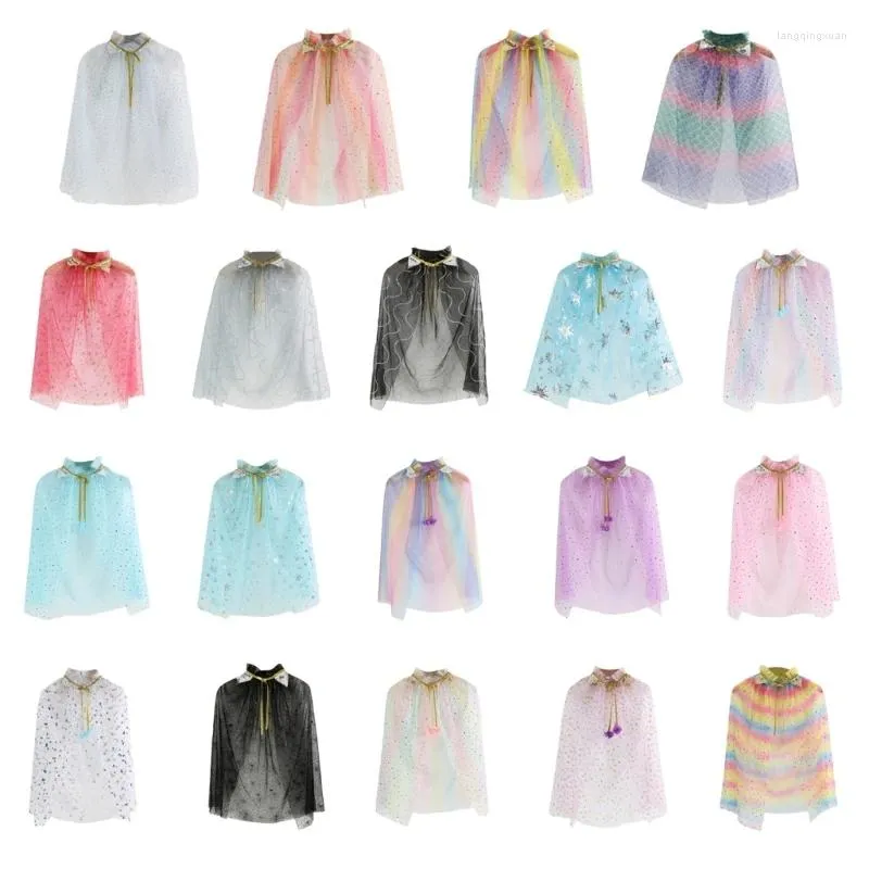Scarves Kids Sequins Shawl Colorful Elaborate Glittered Stage Shows Sheer For Princess Women Shrug