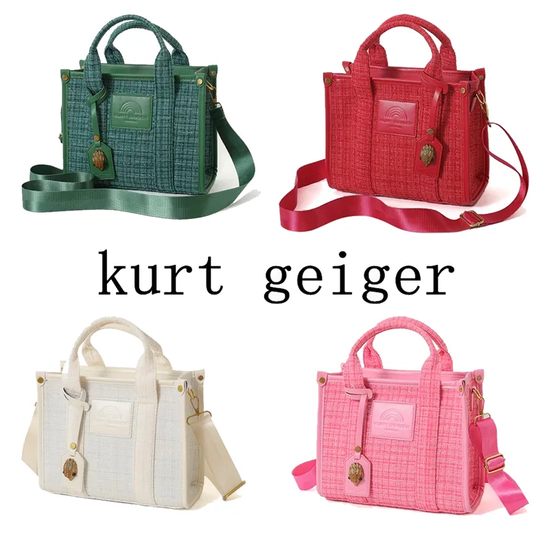 10a designer väskor kurt geiger handväska kvinnor duk regnbågväska man mode axel crossbody bagage väskor lady shopper tote stor koppling resor lyxiga duffelväska