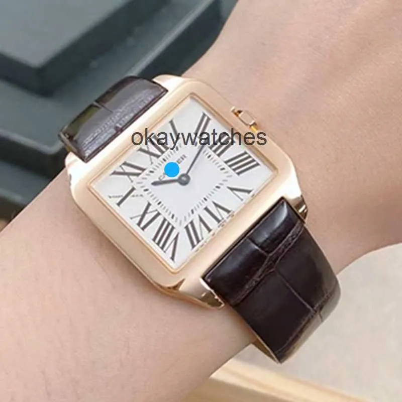 Quadri che funzionano automatici orologi Carter Watch Womens Series Square 18K Rose Gold English Movement New W2009251