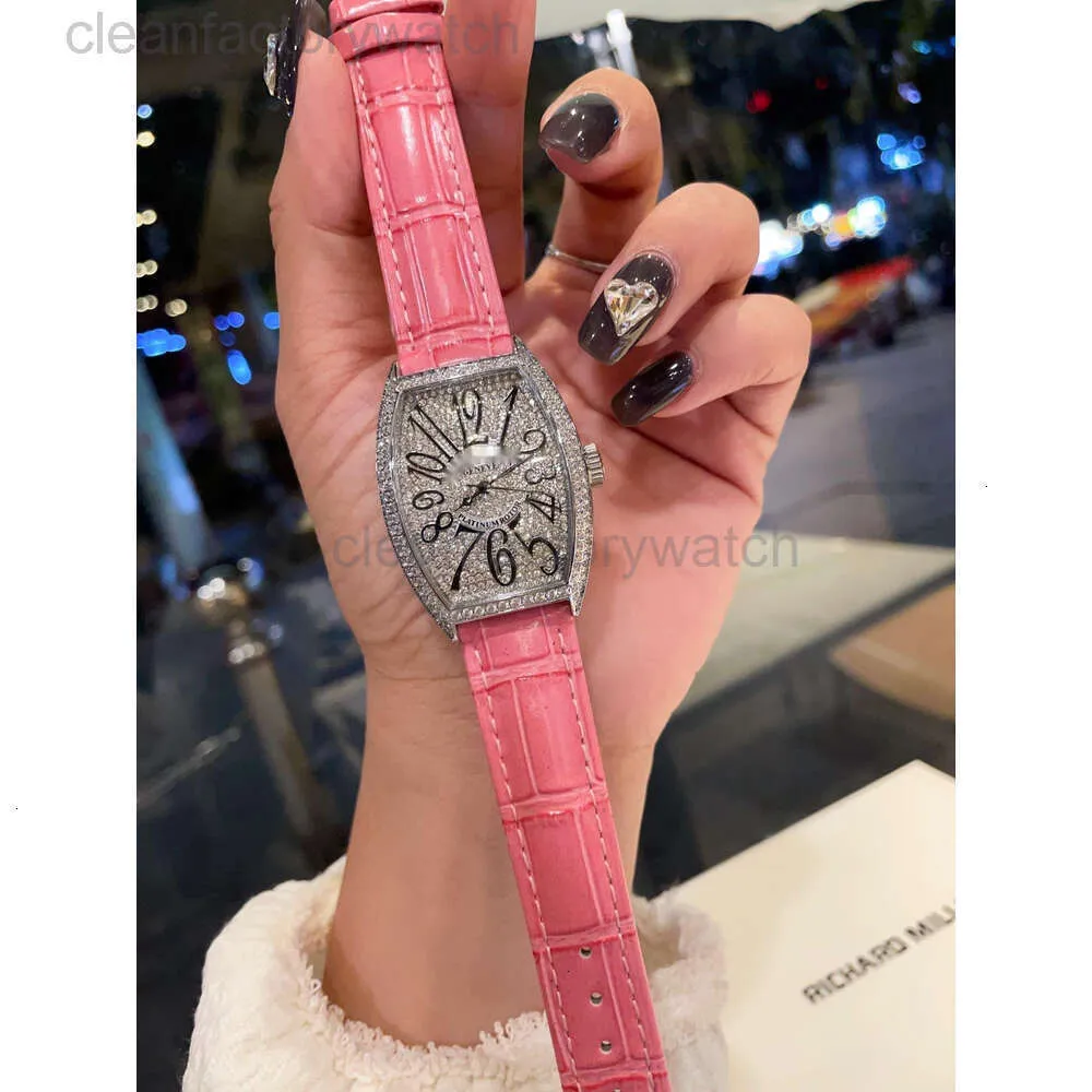 Piquet Audemar Franck Watch High Quality Womens Watch Full Diamond Iced Out Leather Strap Designer Franck Muller Watches Quartz Movement Wsav Reloj Presents for Women a