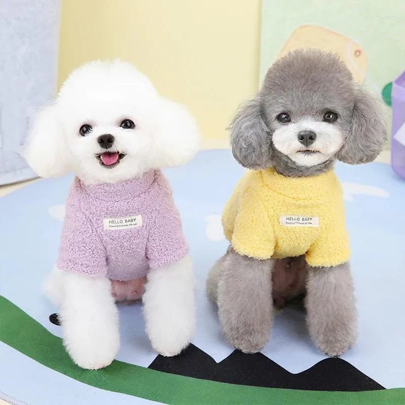 Dog Apparel Winter Fleece Sweater Solid Color Plush Warmer Cats Dogs Jacket Coat Clothes Soft Comfortable Chihuahua Puppy Pet Supplies