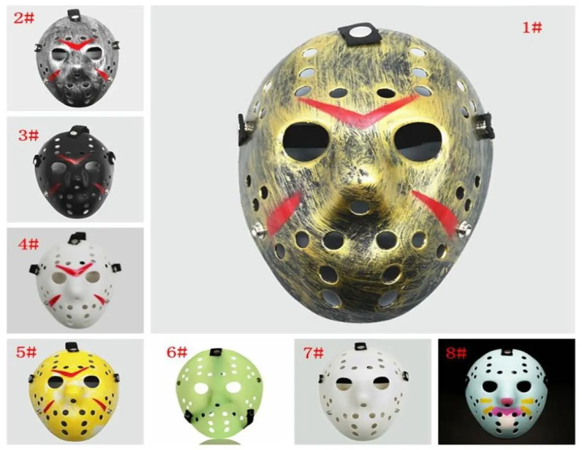 Masowe maski Jason Voorhees Mask Piątek 13. horror hokejowy maska ​​przerażająca kostium Halloween Cosplay Plastic Party Maski 6828950