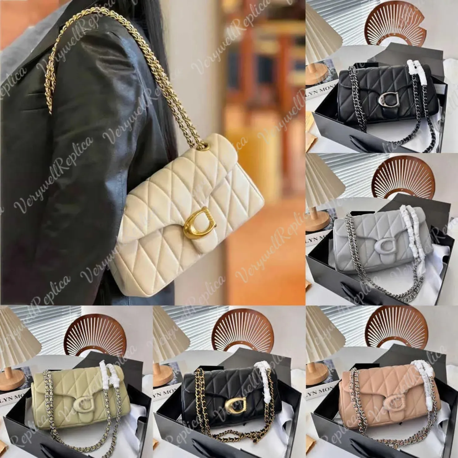 DHgate Womens Luxury Leather Crossbody Bag Soft Quilted Chain Shoulder Handbag Designer Fashion Purse with Real Leather Taby Pickup Buckle Vr Bags Luggage Accessories