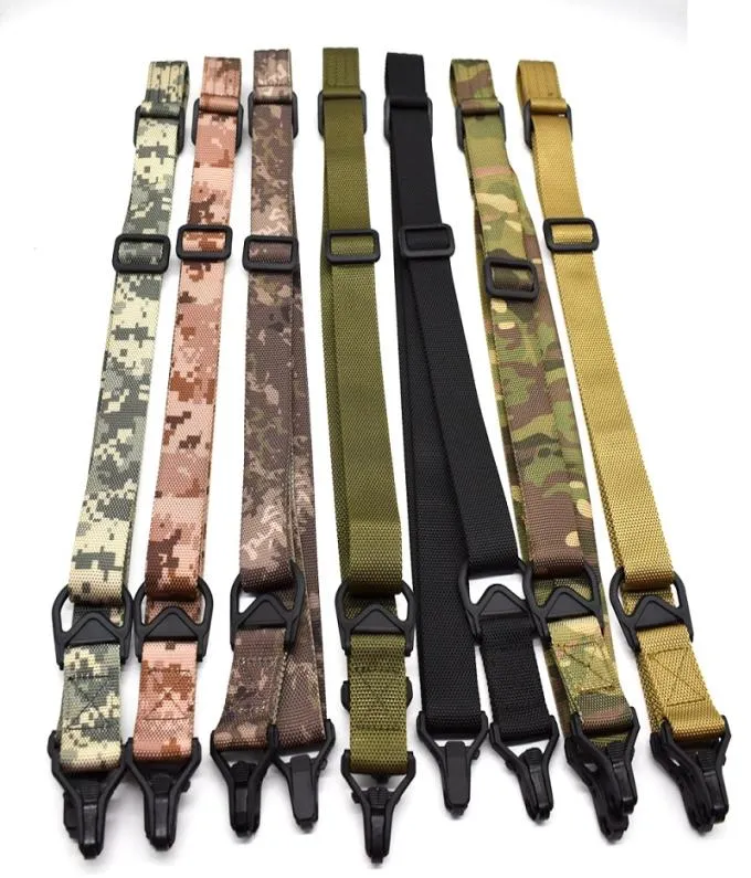 Fucile tattico a 2 punti imbracatura Due punti AR15 AK47 Gun Sling Bungee Cinturino Accessori di caccia alla soft aerodinamico1615896