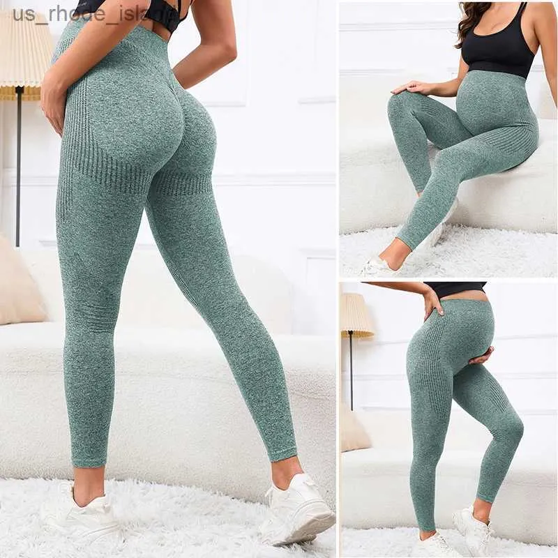 Maternity Bottoms Simple solid color maternity leggings breathable and warm belly support pants lightweight and slimming womens maternity pantsL2404