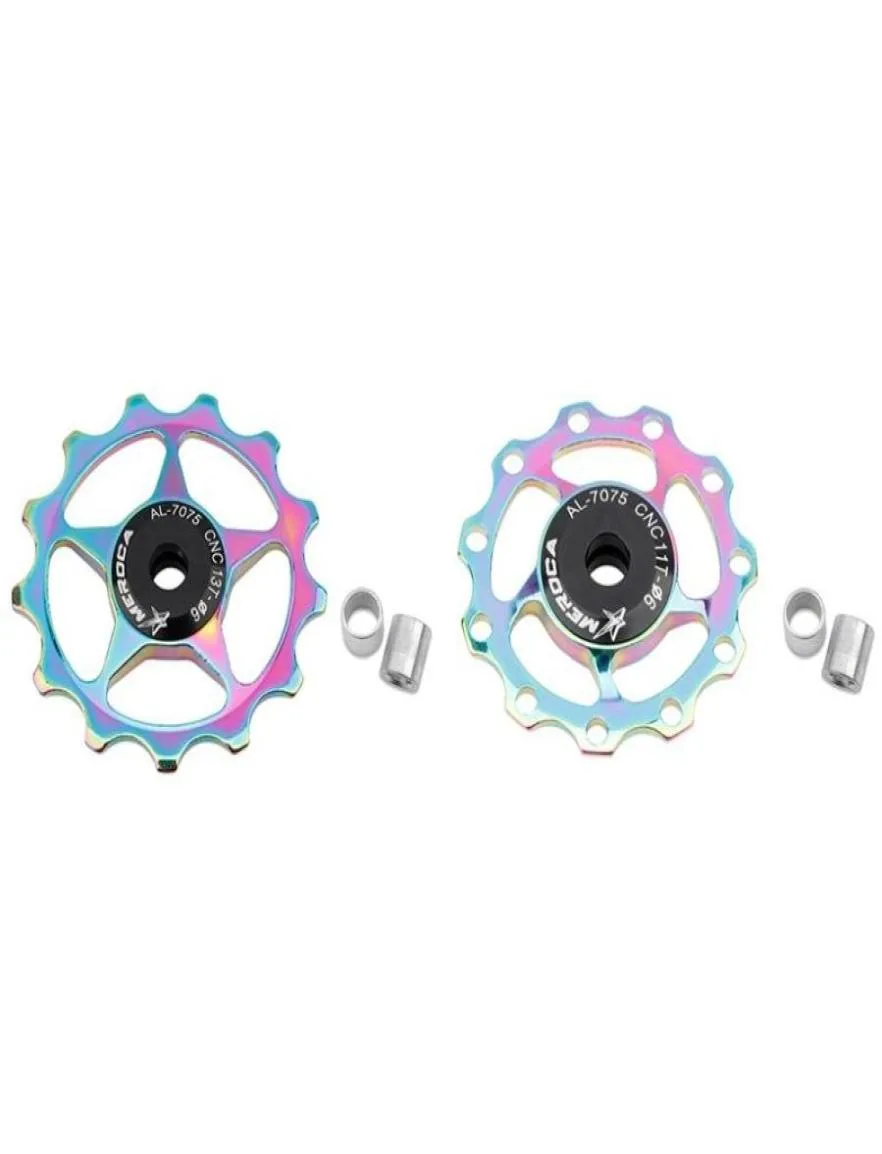 Outils Meroca 2 PCS MTB VTT VTT VILLE MULTICOLOR Jockey Wheel Bicycle Dailleur Guide Poulley Steel Roueur 13T 11T7117467