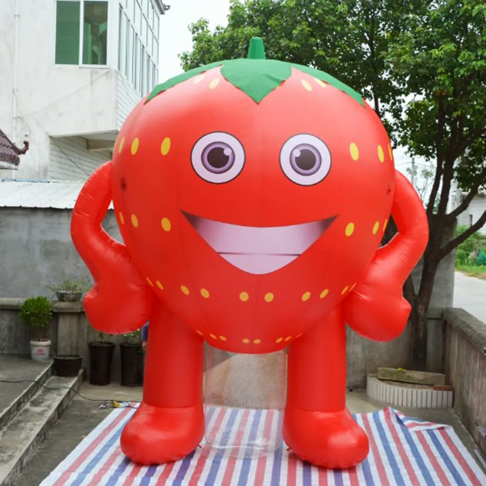 8mh (26 pieds) Événement de décoration de la boutique de fruits Modèle de fraise gonflable avec publicité Festival de soufflerie