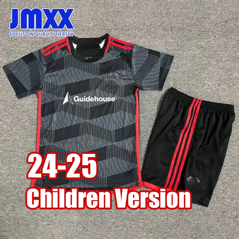 JMXX 24-25 Вашингтонские детские футбольные майки MLS KIT KID UMIFORMS FOOKESY РУБОВАЯ 2024 2025 TOP и Шорты Детская версия