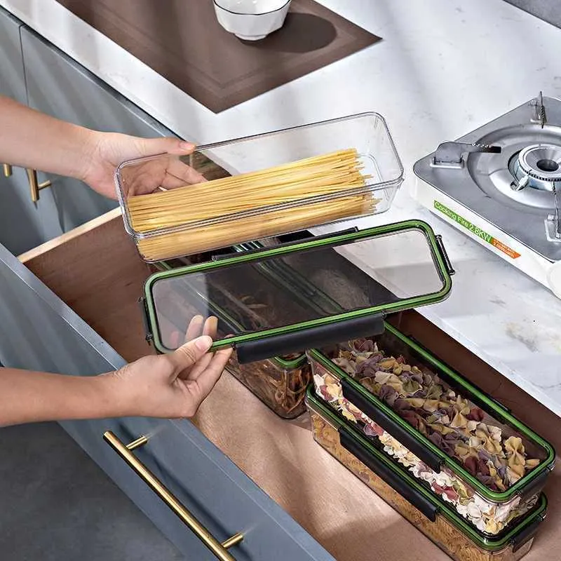 Oszczędzania żywności pojemniki do przechowywania kuchennego gospodarstwa domowego pudełka z makaronem w puszce włoskie ziarno i uszczelnionego zbiornika H240425
