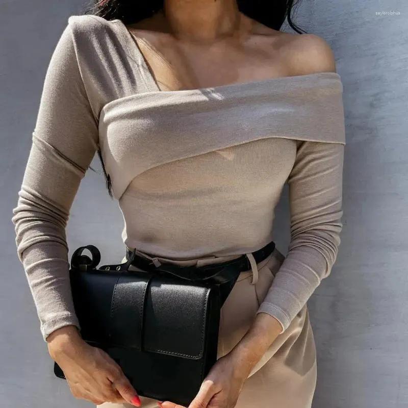 Sexy Off-Shoulder Strapless Backless Long Sleeve T-Shirt Versatile Slim  Fit Blouse for Women