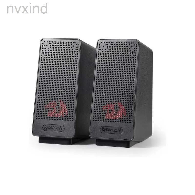 Portable Speakers Redragon GS513 PC Gaming Speaker 2.0 Channel Stereo Desktop Quality Bass USB Computer Speaker with Red Backlight d240425