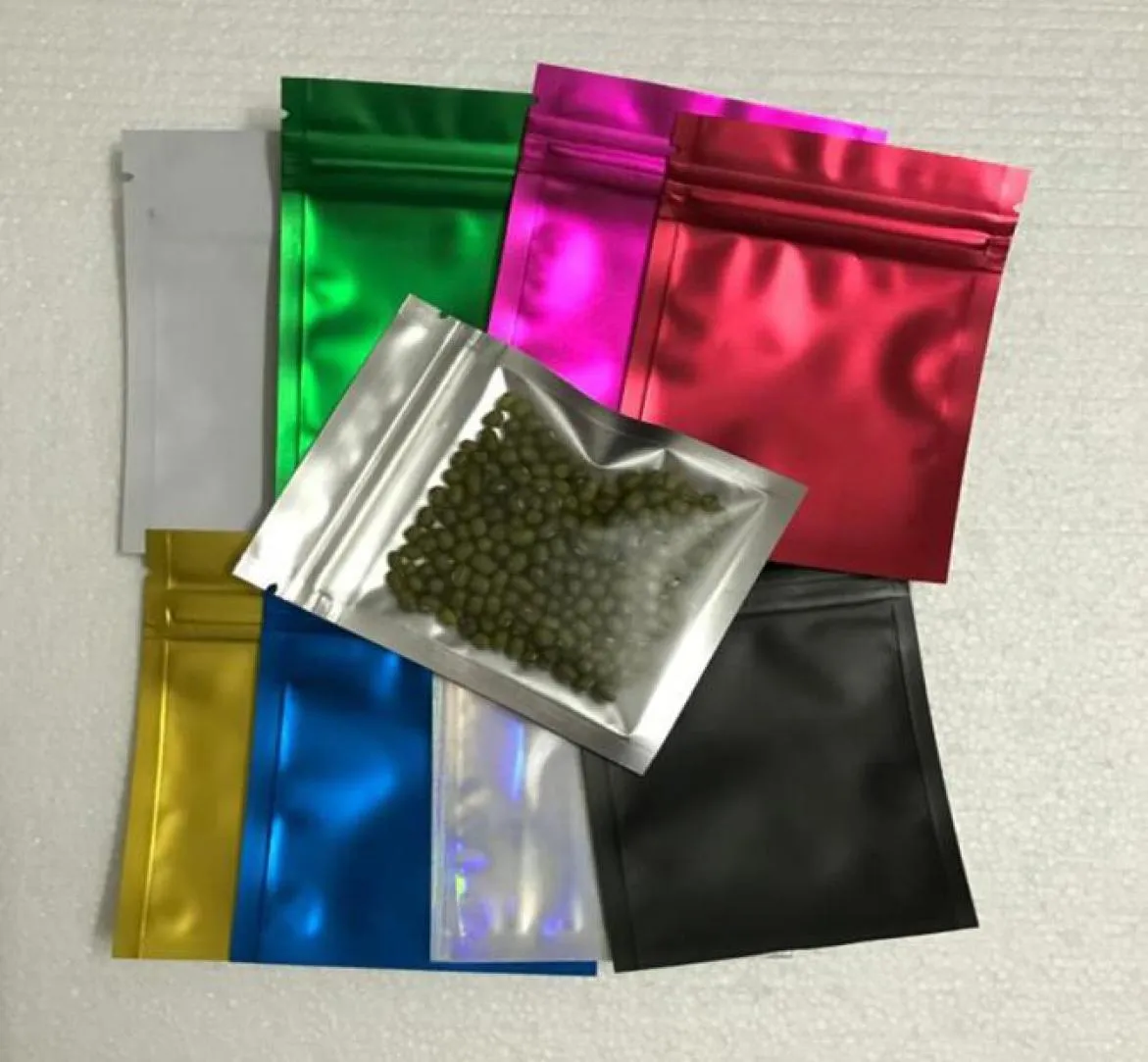 Gift Wrap Black Blue Colorful Clear Aluminum Foil zipper Bags SelfSealed Zipper Packaging Pouches Bags for Snack Storage DHL6877673