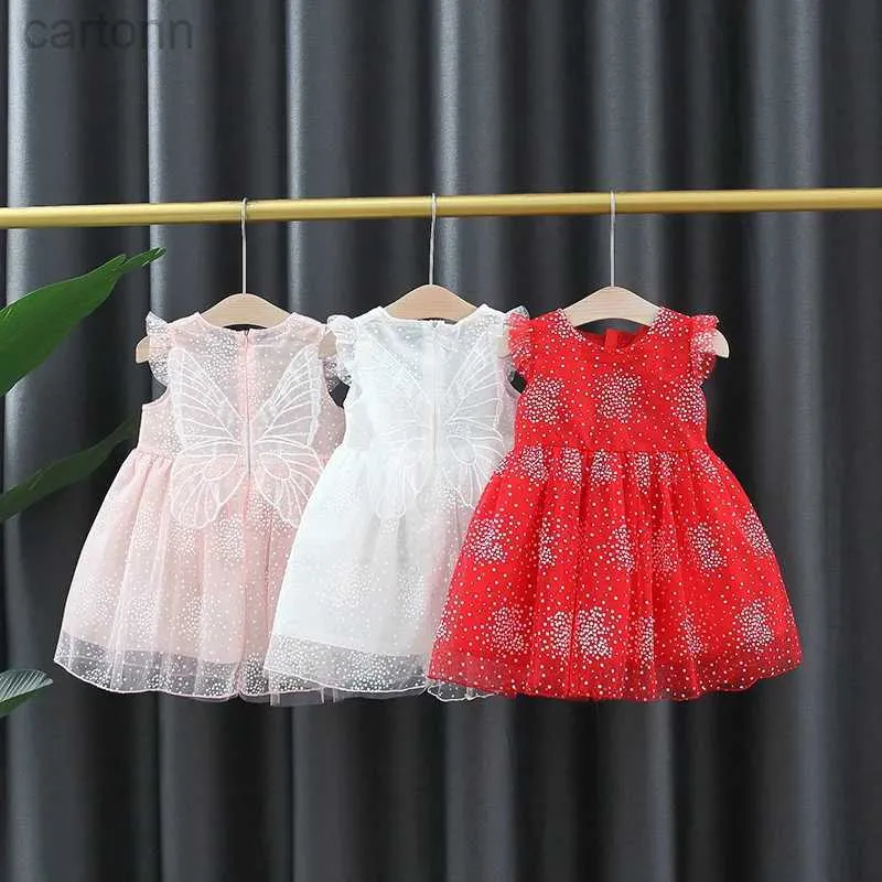 Meisjesjurken zomer peuter bloemen sprookjes prinses bruiloft babymeisjes mouwloze vleugels feest avondjurken kinderkleding 0 tot 3 jaar oud D240425