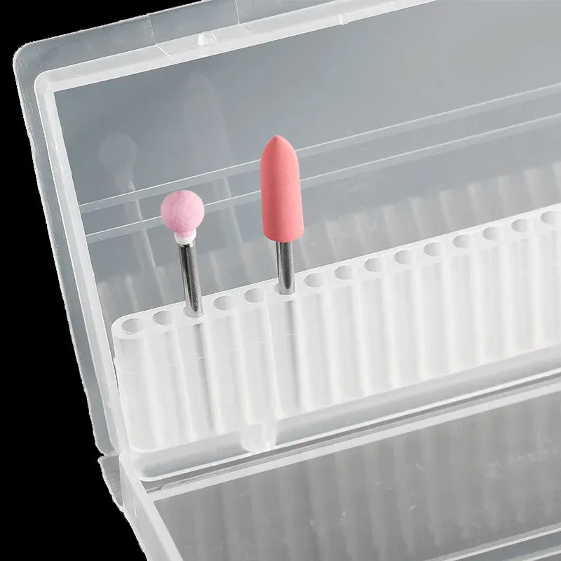 BITS 20 slot slot scatola di stoccaggio display in plastica per file bit per perforazione per unghie ACRILICO PERCOLO CONTENI ACCESSO DI MANICURE