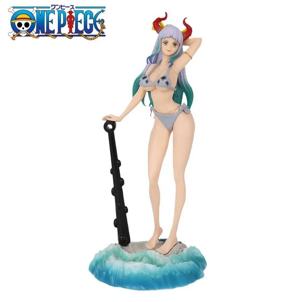 Action Toy Figures 24.5cm One Piece Yamato Figure Semester Strand Badkläder Bikini Sexig Anime Girl Figur Pvc Dolls Collection Gifts Model Y2404254Uji